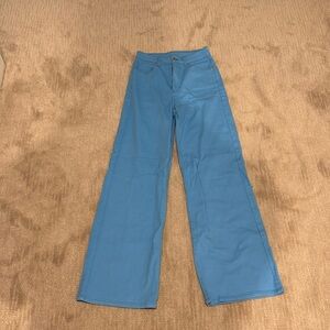 H&M high rise wide leg blue jeans